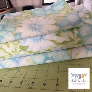 Vintage Twin Sheet set in a‎ beautiful blue and green Floral, Cannon Monticello